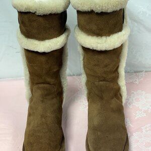 Michael Kors-Women-AK14G-Tan Suede leather Boots.Sz-5M.China.Used.
